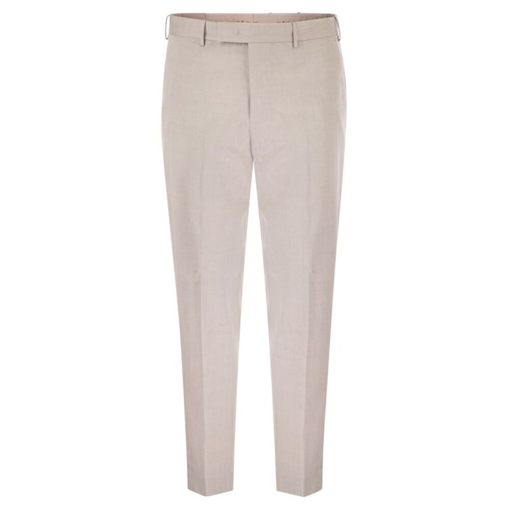 Pt Torino Men Tailored Trousers In Cotton And Wool Blend